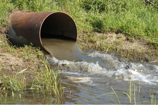 photo of a pipe discharging water 