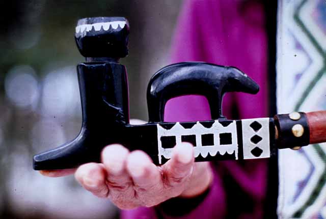 Bear Claw' totem pipe of the Kebecanung Chippewa (c.1984), Credit: Minnesota Historical Society