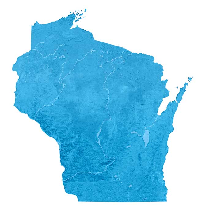 Wisconsin topographic map