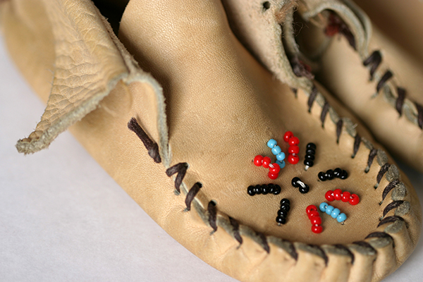 Indigenous art moccasin bead work