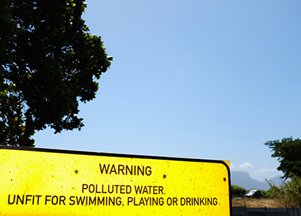Water pollution sign Water pollution sign