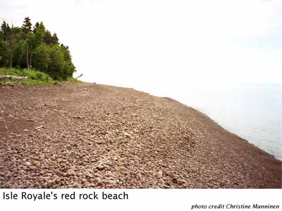 Isle Royale's Red Rock Beach. Photo credit: Christine Manninen