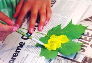 Paint on leaf Paint on leaf