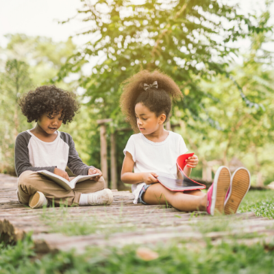 two children playing