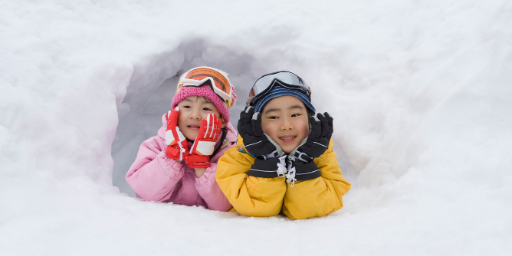kids playing in the snow